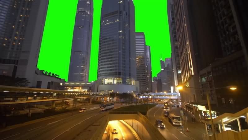 绿幕视频素材香港夜景