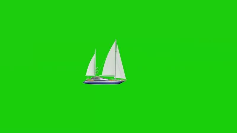 绿幕视频素材帆船