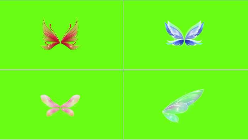 绿幕视频素材仙女翅膀